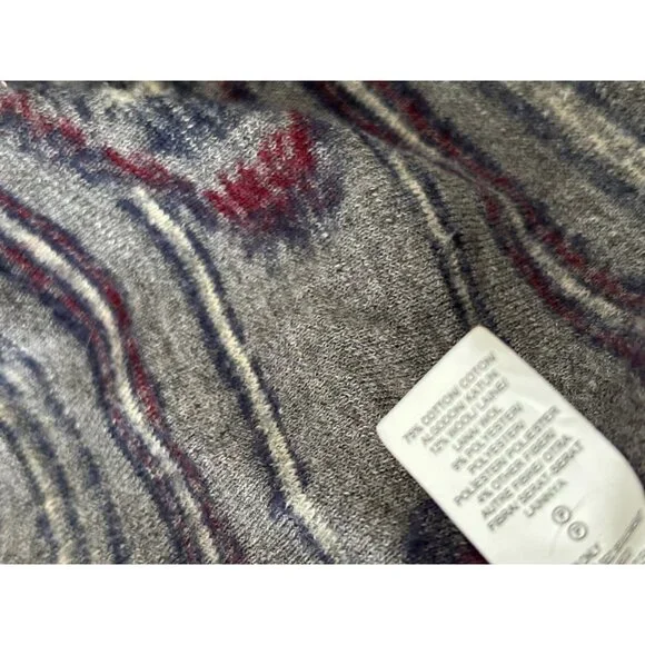 Lucky Brand Womens Open Front Cardigan Sweater Size Small Gray Blue Aztec Knit - Picture 5 of 6